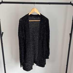 Express Black Open-Knit Cardigan